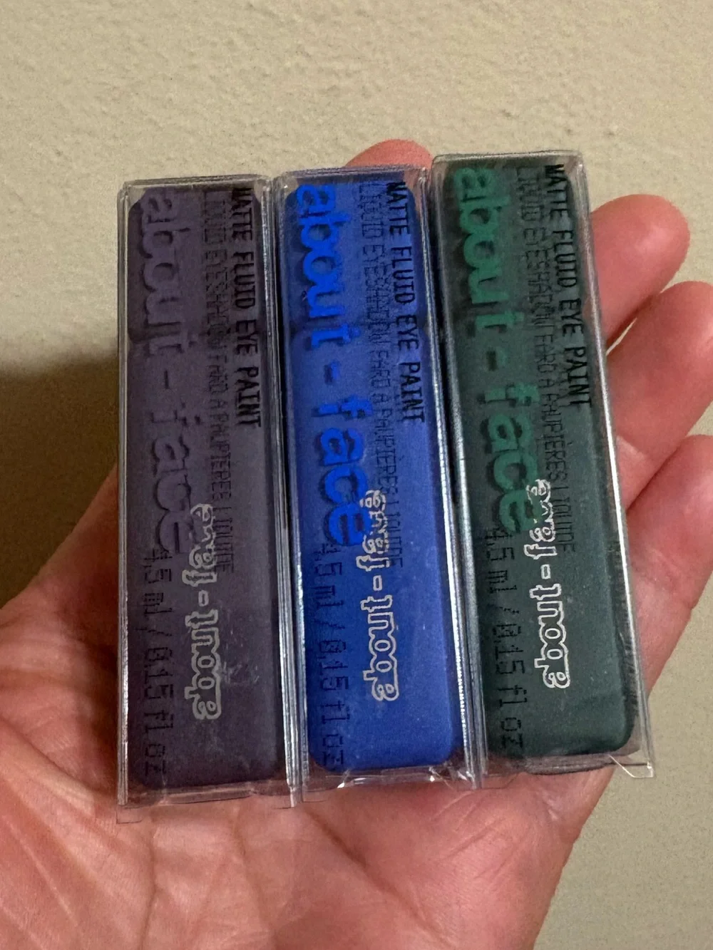 about-face Three Matte Fluid Eye Paints -INFINITY SWEET DISPOSITION SMOKE SIGNAL